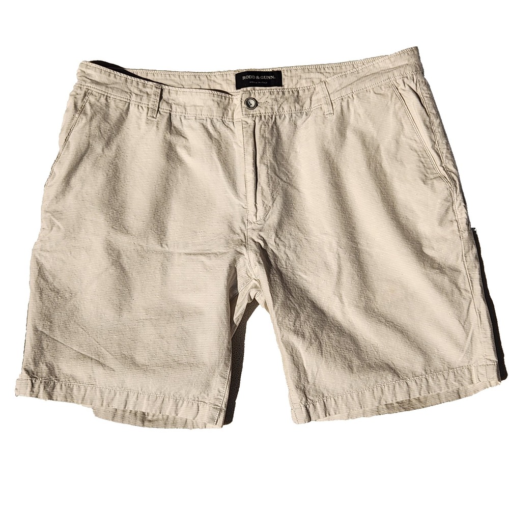 men's RODD & GUNN beige Custom Fit chino Shorts textured Cotton size 40